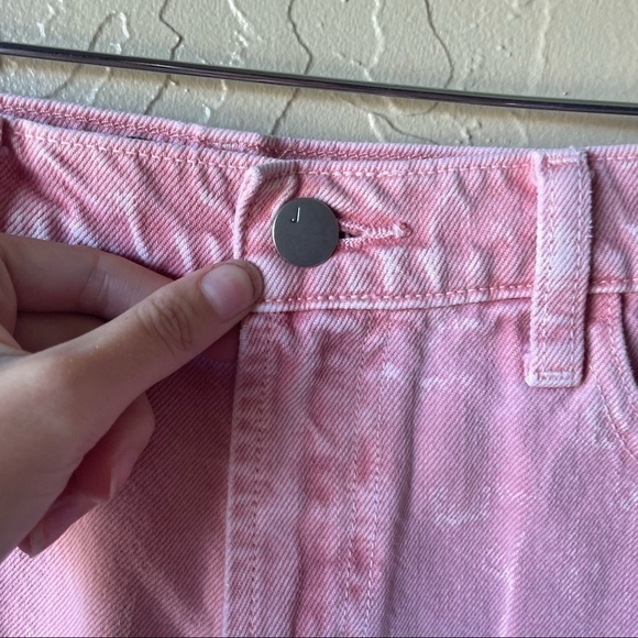 J BRAND 'jules' Paint Strokes Frayed Hem Denim Shorts In Pink - Picture 6 of 9